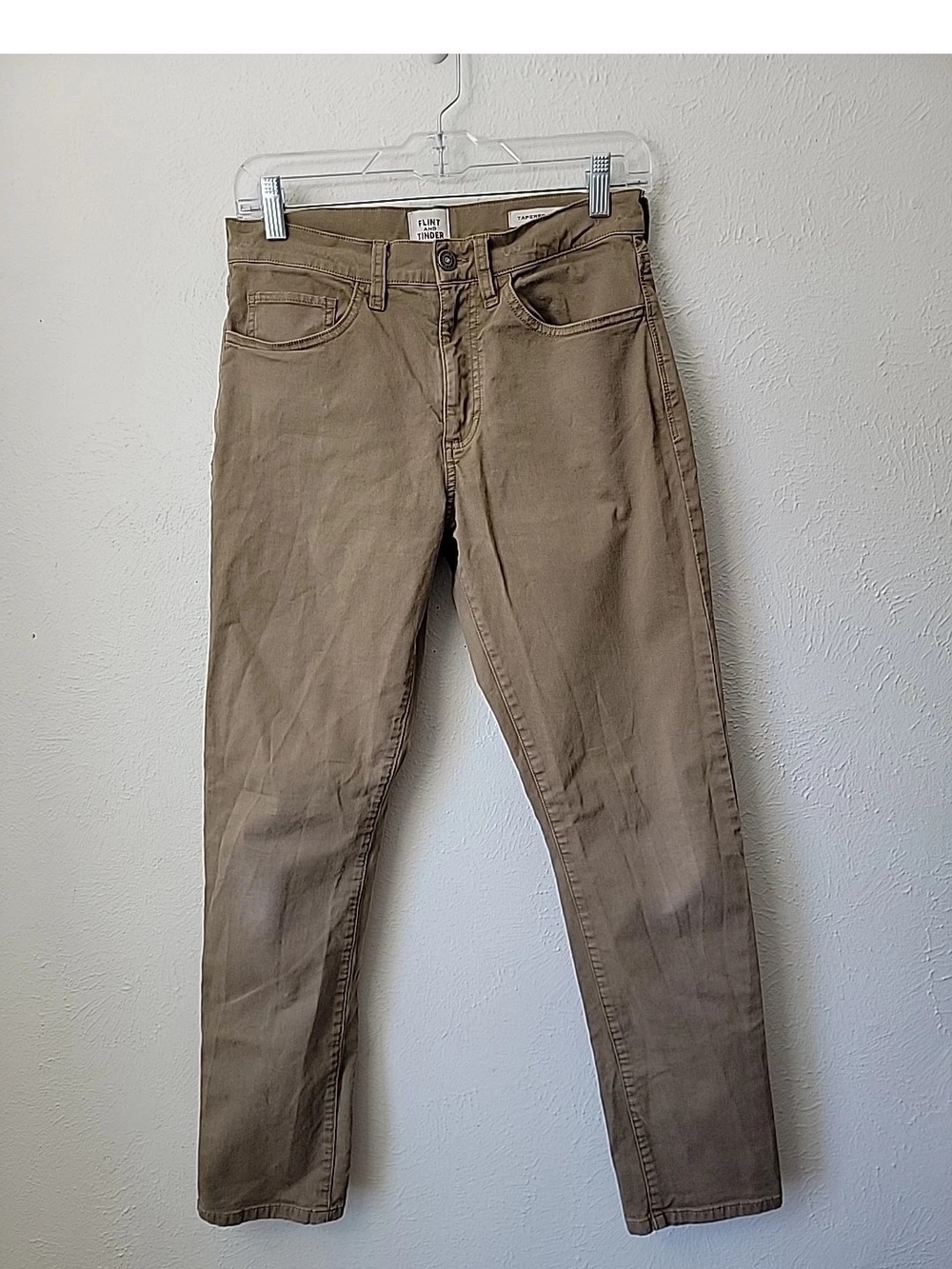 Flint And Tinder Slim Fit Pants in Khaki - 28x29